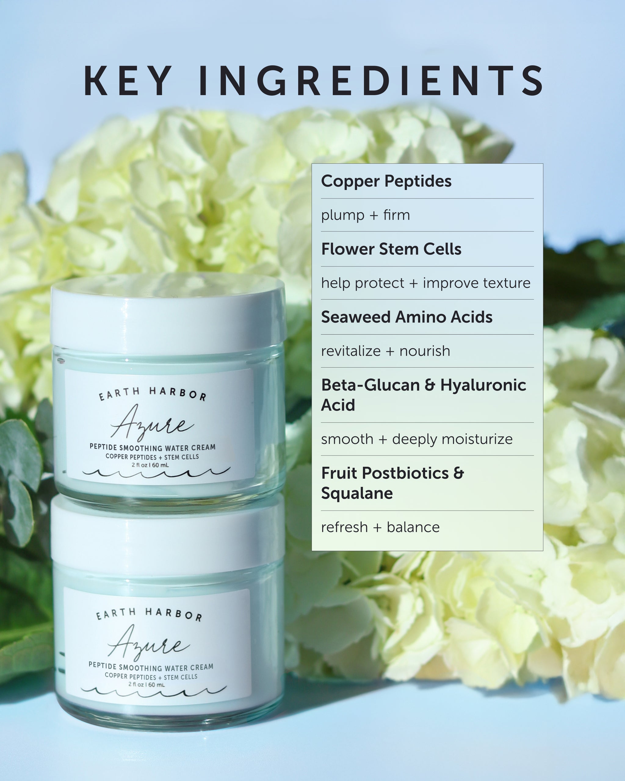 AZURE Peptide Smoothing Water Cream Earth Harbor Naturals