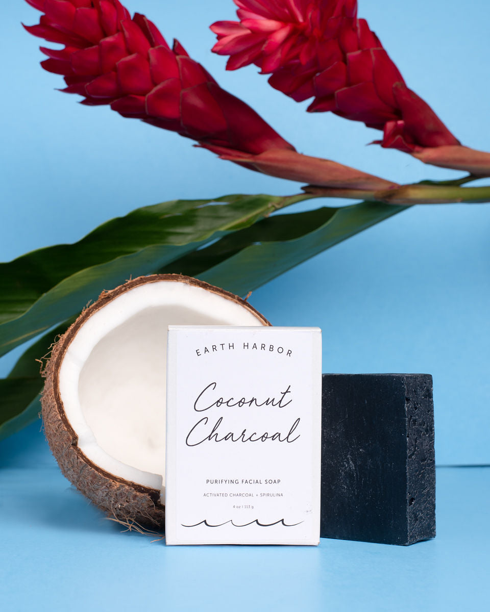 COCONUT CHARCOAL Purifying Facial Soap - Earth Harbor Naturals
